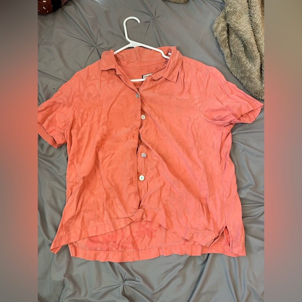coral pink Jamaica bay button up